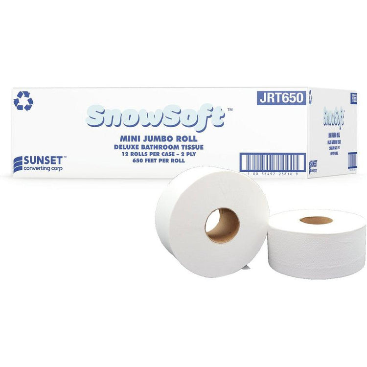 Everest Pro - 650 Feet 2 Ply Mini Jumbo Roll Tissue Mini-Jrt, 12 Rl/Cs - JRT650