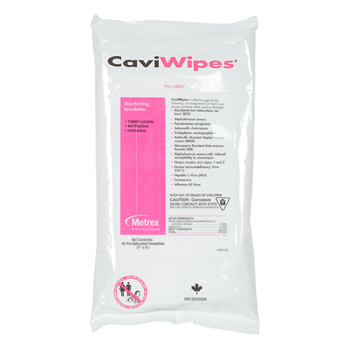 CaviWipes in a Flat Pack, 7"x9", 45 Wipes/Pack