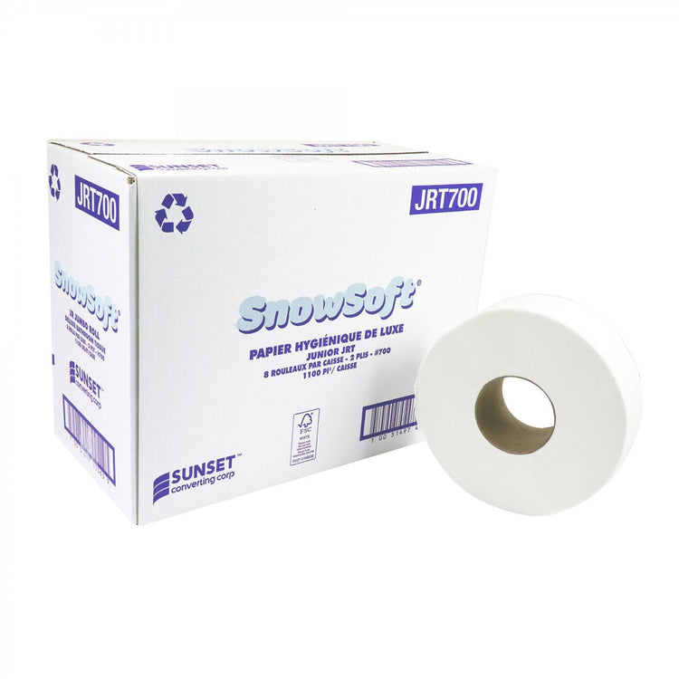 Snow Soft - 1100 Sq. Feet 2 Ply Jumbo Roll Bathroom Tissues- 8 Rl/Case