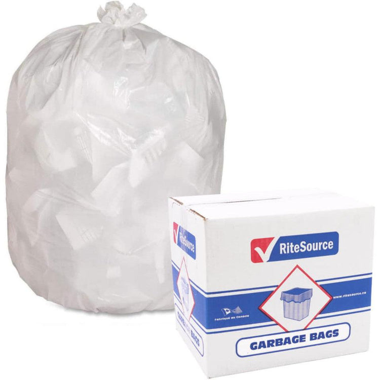 20 x 22 RS Regular White Garbage Bags-500/Box