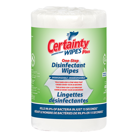 Biodegradable Plus Disinfectant Wipes (400 count)- * 2 Rolls /Case