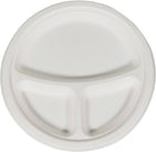 9" Bagasse Plate - 3 Comp.