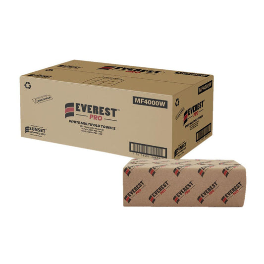 Everest Pro - White Multifold Hand Towel, 4000/Cs - MF4000W