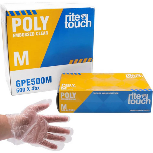 Clear Poly Gloves - Medium - 500/box - 4Box/Case