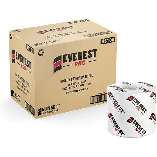 Everest Pro - 1 Ply Wrapped Toilet/Bathroom Tissue, 48Rl/Cs - 48100