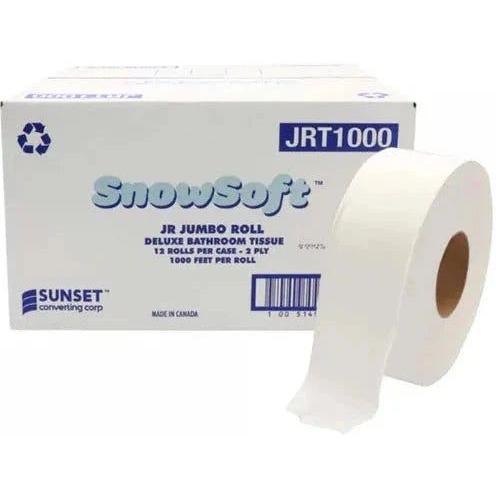 Snow Soft - 3.29" x 1000 Feet, 2 Ply Centre Pull Towel Toilet/Bathroom Tissue, 12Rl/Cs - JRT1000