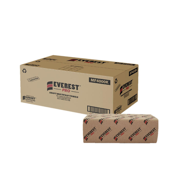 Everest Pro - Kraft Mulitfold Hand Towel, 4000/Cs - MF4000K